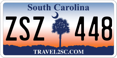 SC license plate ZSZ448