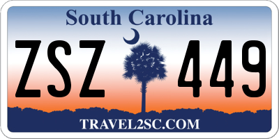 SC license plate ZSZ449