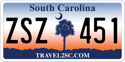 SC license plate ZSZ451