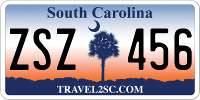 SC license plate ZSZ456