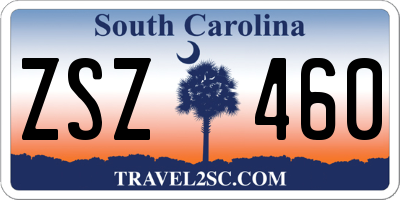 SC license plate ZSZ460