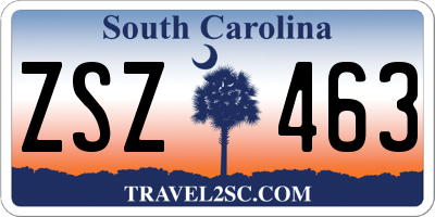 SC license plate ZSZ463