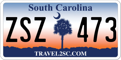 SC license plate ZSZ473