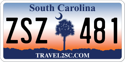 SC license plate ZSZ481