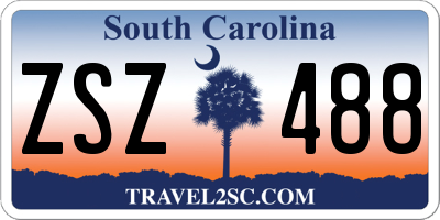 SC license plate ZSZ488