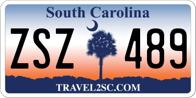 SC license plate ZSZ489