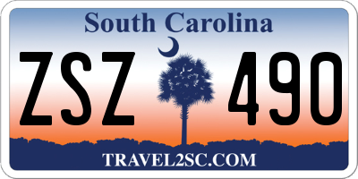 SC license plate ZSZ490