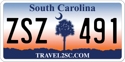 SC license plate ZSZ491