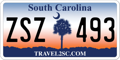 SC license plate ZSZ493