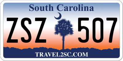 SC license plate ZSZ507