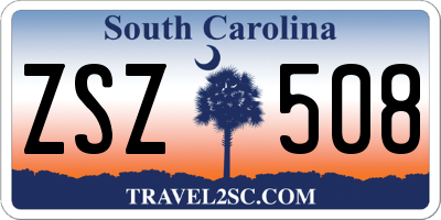 SC license plate ZSZ508