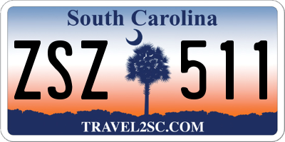 SC license plate ZSZ511