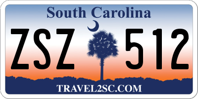 SC license plate ZSZ512