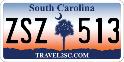 SC license plate ZSZ513