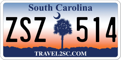 SC license plate ZSZ514