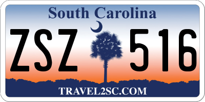 SC license plate ZSZ516