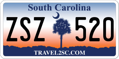 SC license plate ZSZ520