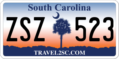 SC license plate ZSZ523
