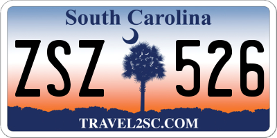 SC license plate ZSZ526