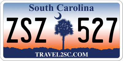 SC license plate ZSZ527