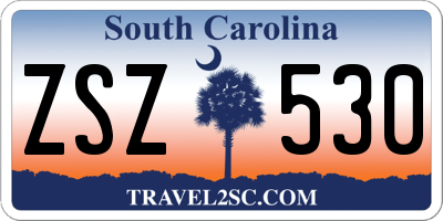 SC license plate ZSZ530