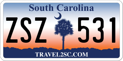 SC license plate ZSZ531