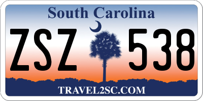 SC license plate ZSZ538