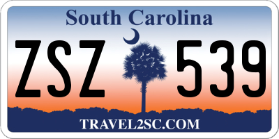 SC license plate ZSZ539