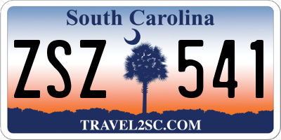 SC license plate ZSZ541