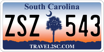 SC license plate ZSZ543