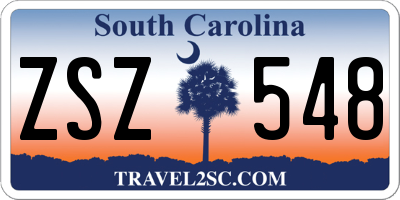 SC license plate ZSZ548