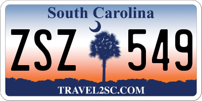 SC license plate ZSZ549