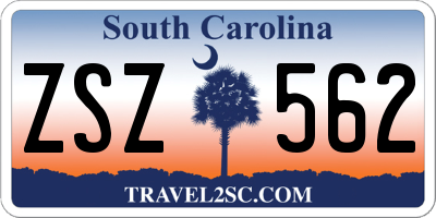 SC license plate ZSZ562