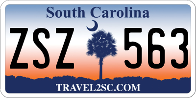 SC license plate ZSZ563