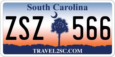 SC license plate ZSZ566