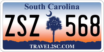 SC license plate ZSZ568