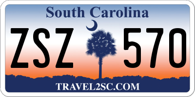 SC license plate ZSZ570