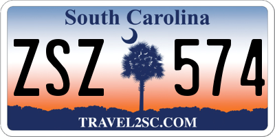 SC license plate ZSZ574