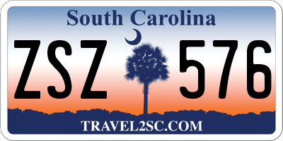 SC license plate ZSZ576