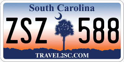 SC license plate ZSZ588