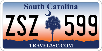 SC license plate ZSZ599