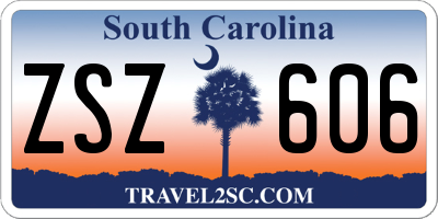 SC license plate ZSZ606