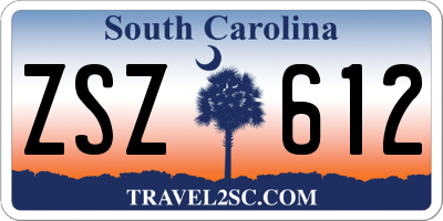 SC license plate ZSZ612
