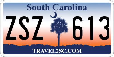 SC license plate ZSZ613