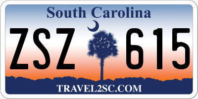 SC license plate ZSZ615