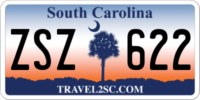 SC license plate ZSZ622