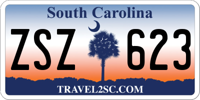 SC license plate ZSZ623