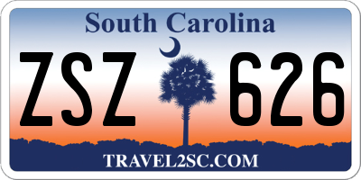 SC license plate ZSZ626
