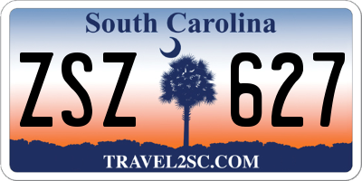 SC license plate ZSZ627