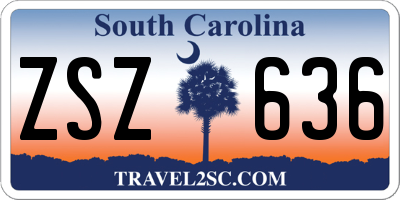 SC license plate ZSZ636